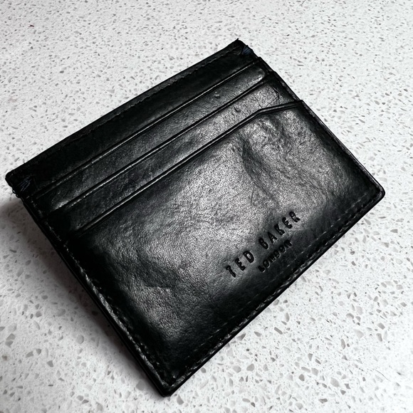 Ted Baker Double Colored Blue Stitch Leather Wallet - Picture 2 of 5